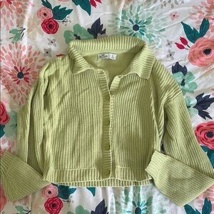 Hollister Green Collar Sweater Knit